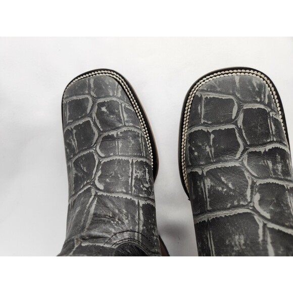 NEW ALFA Mens Western Leather Cowboy‎ Boots Gray Black Alligator Mexican 27 US 9 - Picture 7 of 16